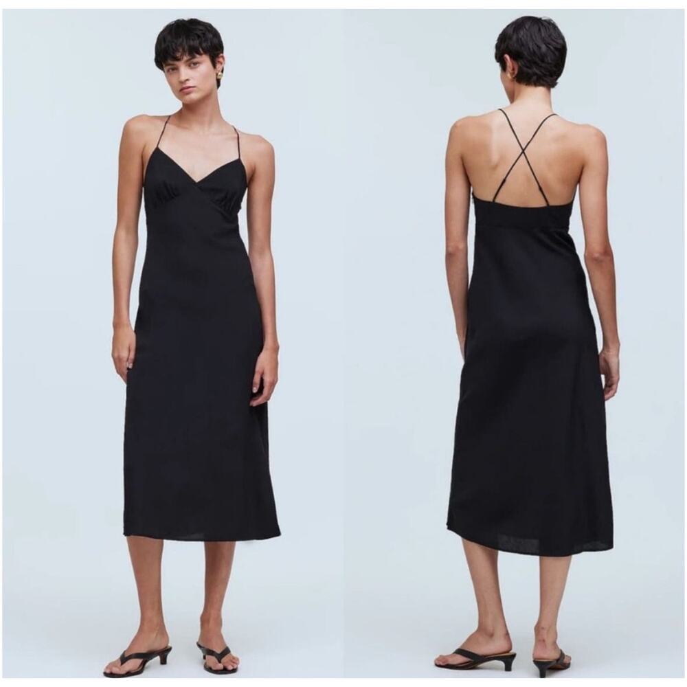NWT Madewell The Layton Midi Slip Dress Size‎ 2 V-Neck Sleeveless
